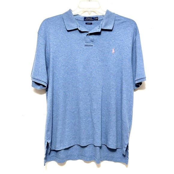 Ralph Lauren Polo Shirt Light Blue XL TG Short Sleeved Custom Fit Horse Logo - Picture 1 of 5